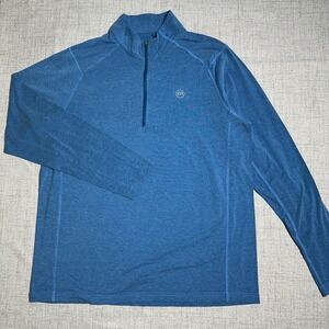 TravisMathew Pullover Long Sleeve Athletic Blue Fresh Energy Golf Shirt Men's XL